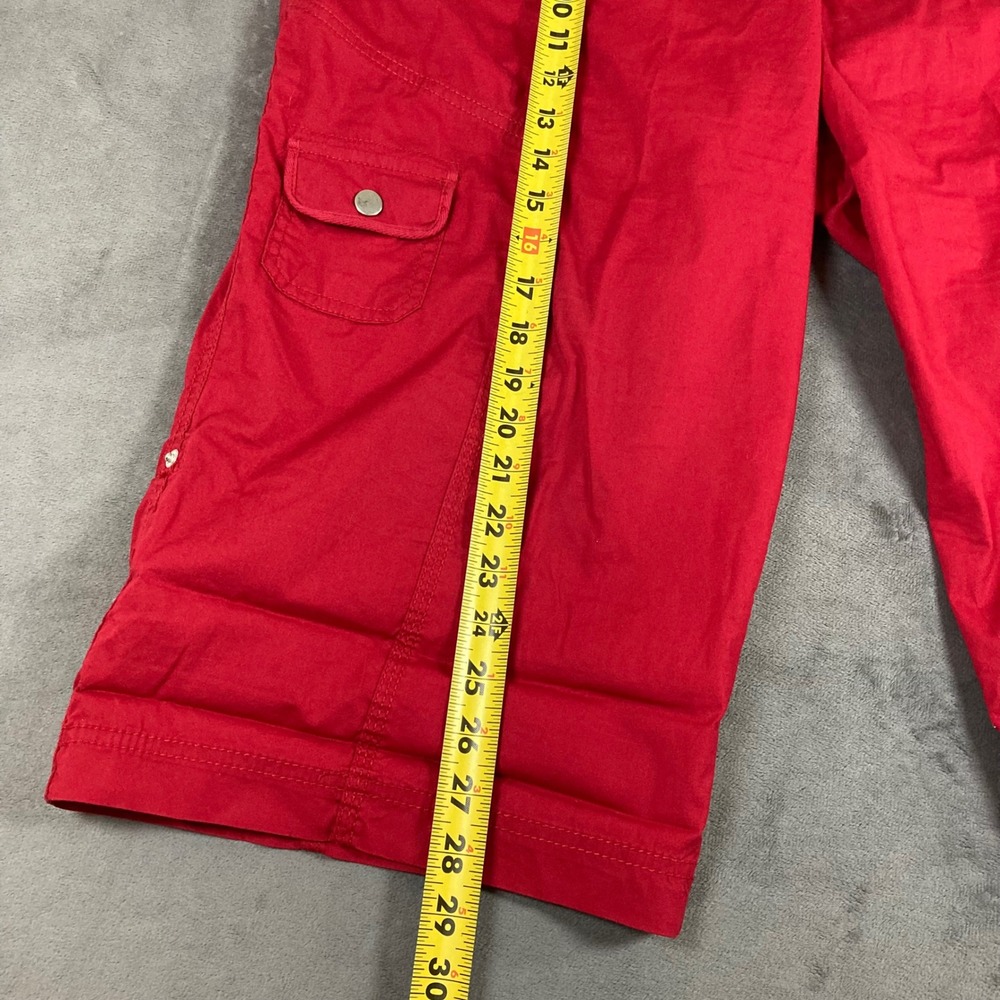 Style & Co Sport Red Cargo Capri Pants Womens 20W Plus Size Drawstring Cropped - Picture 5 of 7